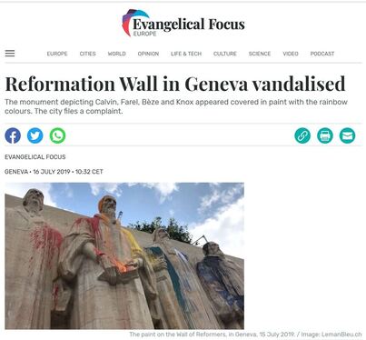 Reformation Wall in Geneva vandalized